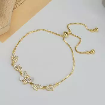 Регулируемый выдвижной браслет, летние аксессуары, браслет-бабочка из ракушек, стильный женский браслет-цепочка, идеальный подарок на 2024 год