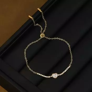 Регулируемый выдвижной браслет, летние аксессуары, браслет Love, изящные украшения для рук, стильный женский браслет-цепочка, идеальный подарок на 2024 год