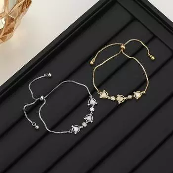 Регулируемый выдвижной браслет, летние аксессуары, скелет, геометрический кошачий глаз, стильный женский браслет-цепочка, идеальный подарок на 2024 год