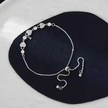 Регулируемый выдвижной браслет, летние аксессуары, стильный женский браслет-цепочка с сердечком премиум-класса, идеальный подарок на 2024 год