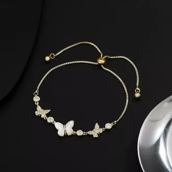 Регулируемый выдвижной браслет, нишевый дизайн, ракушка, бабочка, стильный женский браслет-цепь, идеальный подарок на 2025 год