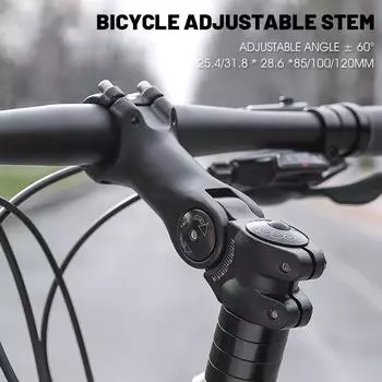 Регулируемый вынос руля велосипеда, переменный угол 60 градусов, стояк MTB, шоссейный велосипед, адаптер выноса передней вилки 25,4/31,8 мм 25.4*100mm