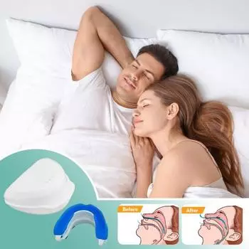 Регулируемый загубник против храпа, не содержащий BPA латекса, силиконовый, многоразовый, для мужчин и женщин, универсальный, для лучшего ночного сна, устройство против храпа белый