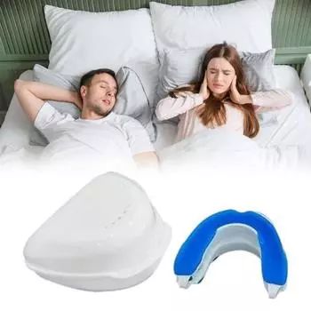 Регулируемый загубник против храпа, не содержащий BPA латекса, силиконовый, многоразовый, для мужчин и женщин, универсальный, для лучшего ночного сна, устройство против храпа белый