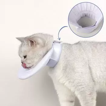 Регулируемый защитный конус для шеи для кошек, дышащий, для собак, Элизабет, круг, полотенце для слюны для собак и кошек S синий