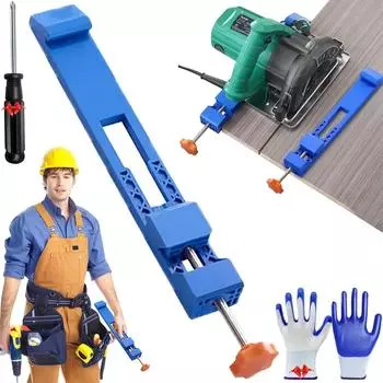 Регулируемый зажим для дисковой пилы с направляющей для основания резака для самостоятельной деревообработки, ремонта дома, позиционирования инструмента по размеру панели, позиционирования при обработке