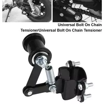 Регулятор цепи мотоцикла Натяжитель Универсальный 4-х колесный моторизованный велосипед Руководство с направляющими колесами Детали звездочки велосипеда Инструменты Аксессуары для велосипеда Black