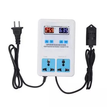 Регулятор температуры и влажности 20~60 по Цельсию 0~100,0 процентов относительной влажности ЖК-дисплей гигростат термостат переменного тока