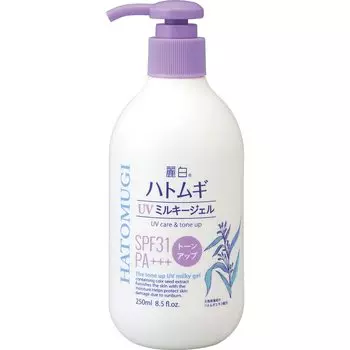 Reihaku Hatomugi Tone UP Milky Gel UV SPF31 Pump 250 мл белый