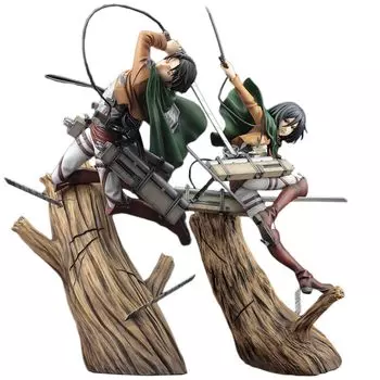 reijax Attack on Titan Levi Figure Goods Микаса Акерман Суперфигурка Подвижная рука Модель 25CM Окрашенный Полный Продукт (Микаса Акерман)