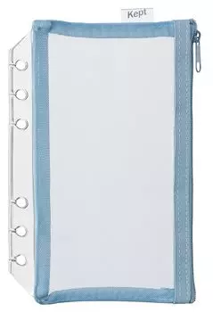 Reimei Fujii Binder Kept Mesh Pouch Refill 6 отверстий Размер открытки Синий Серый KP1156BG