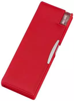 Reimei Fujii Pencil Case for Elementary School Pencil Holder with Synthetic Red FB101R Girls, Double-Opening Sharpener, Leather,