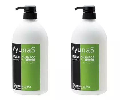 Reina Company Munas Natural Shampoo GA 1л x 2 бутылки набор (Зеленое яблоко)