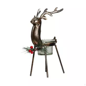 Reindeer Candle Holder Candlelight Stand Candlestick Christmas Table Decoration for Centerpiece and