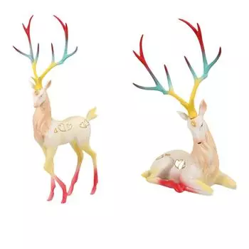 Reindeer Figurine Ornaments Deer Statue for Bedroom Bookshelf Living Room