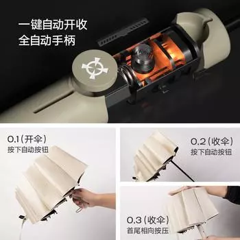 Reinforced and enlarged full umbrella Men s weather and rain dual-purpose three-fold umbrella Women s sunscreen sunshade folding sun umbrella