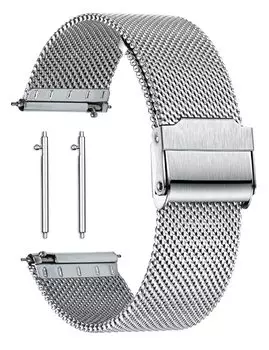 [Reinherz] Ремешок для часов 19 мм из нержавеющей стали с сеткой, вентиляцией, легким щелчком, двойной замком, классические смарт-часы, сменный ремешок для часов, сменный ремень