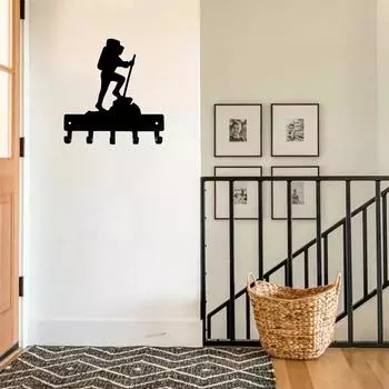 Рекламная вешалка для ключей Hiker, маленькая, шириной 6 дюймов / большая, шириной 9 дюймов, вешалка для украшения прихожей, настенная наклейка для дома M бронзовый