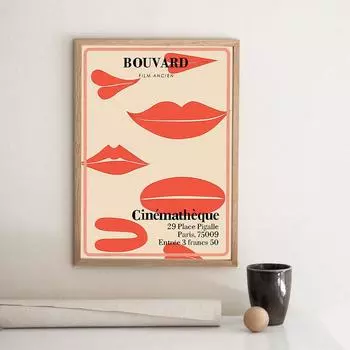 Рекламные плакаты французского кино в стиле ретро с картинами маслом, напечатанными на стенах холста 21cm30cm NoFrame