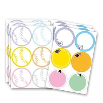 Рекламный магазин цветных бумажных наклеек 12 узоров x 3 набора 40 мм наклейки сообщение (Бейсбол)