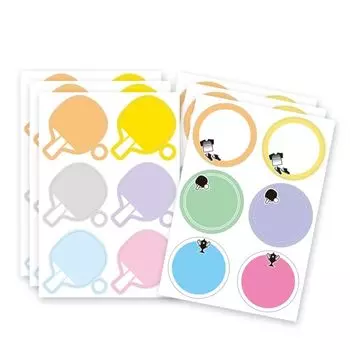 Рекламный магазин цветных бумажных наклеек 12 узоров x 3 набора 40 мм наклейки сообщение (Настольный теннис)