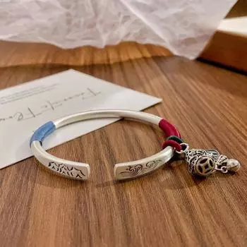 Рекомендации по подарку на День святого Валентина: Zuyin S999 Симпатичный браслет с гравировкой в древнем стиле «Горы и моря» Adjustable size