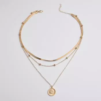 Рекомендуемая популярная модная личность, простое многослойное ожерелье с подвеской в виде лотоса, женская цепочка на шею золотой