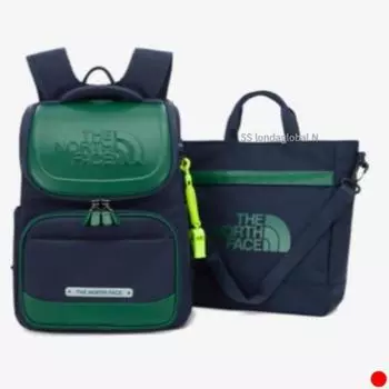Рекомендуемый набор рюкзаков для мальчиков начальной школы North Face, зеленый