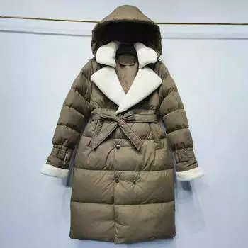 Рекомендуется для зимних поездок на работу, простая облегающая одежда из хлопка, замшевые воротники, пальто выше колена с капюшоном, пуховики и длинные куртки. M чёрный