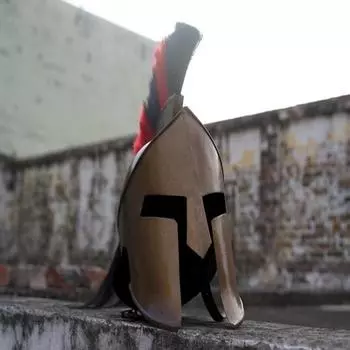 Реконструкция средневекового греческого 300 спартанского шлема в подарок с красным плюмажем в виде подкладки, рождественский подарок для него, подарок на день рождения для нее, новогодний подарок