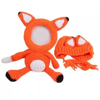 Реквизит для детской фотосъемки Шерстяная одежда для новорожденных Шапка животного Очаровательные костюмы для младенцев#1