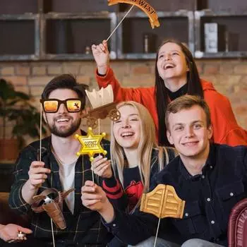 Реквизит для фотобудки Western Cowboy, плакат «Хотится ковбой», набор рамок для селфи, товары для деревенской вечеринки в стиле Дикого Запада Sets