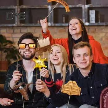 Реквизит для фотобудки Western Cowboy, плакат «Хотится ковбой», набор рамок для селфи, товары для деревенской вечеринки в стиле Дикого Запада Sets