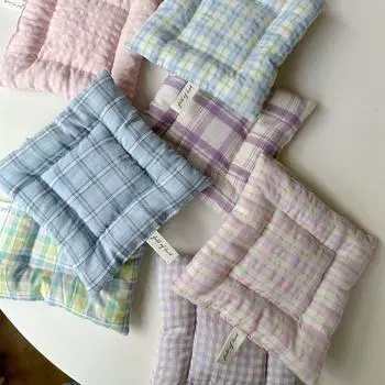 Реквизит для фотографий, хлопковые подставки, качественная скатерть, решетчатая серия, хлопковые салфетки, декор стола, квадратная салфетка для чашки кофе, домашняя подставка