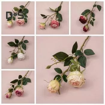 Реквизит для фотографий, искусственное растение, тонкая работа, необычная фея, роза, искусственный цветок бежевый