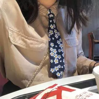 Реквизит для фотосъемки Мультфильм для мужчин Школьная форма Галстук с принтом Галстук женский Галстук эластичный H