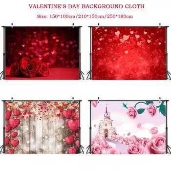 Реквизит для фотосъемки на День святого Валентина, тканевый виниловый фон, декор для вечеринки A-150x100cm