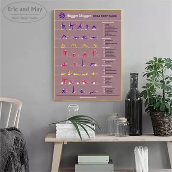 Реквизит для йоги, винтажный настенный художественный холст, постер для домашнего декора, постеры и принты, декоративные картины без рамы 21cm30cm NoFrame