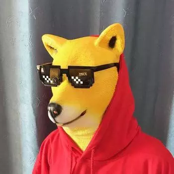 Реквизит для костюмов из латекса, сумасшедший реквизит для вечеринок, маски для Хэллоуина, реквизит для костюмов животных, чехол для головы собаки C