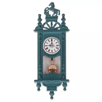 Реквизит для кукольного домика Мини-ретро римские часы Декор для гостиной Подвесные часы синий