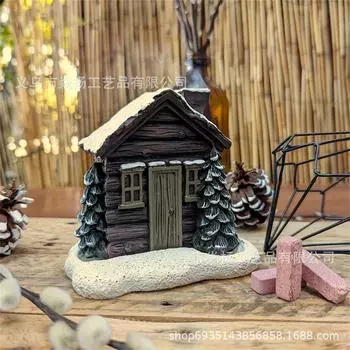 Реквизит для рождественских украшений, Рождественский домик, Курильница, Украшения для офиса и дома, Изделия из смолы и украшения