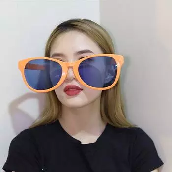 Реквизит для вечеринки Большая оправа Принадлежности для украшения вечеринки Квадратные очки Шейды Светящиеся очки Большие очки оранжевый