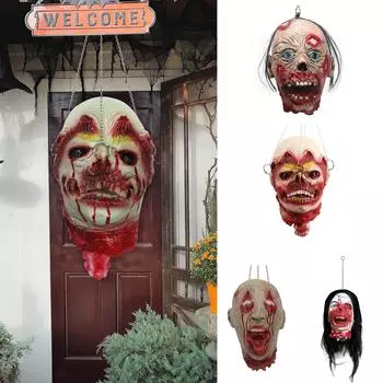Реквизит Страшные висящие украшения с отрубленной головой Голова кровавого трупа в натуральную величину One Size