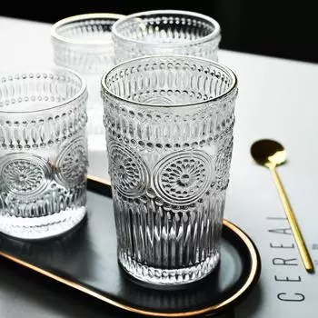 Рельеф в скандинавском стиле, подсолнечник, стеклянная кофейная чашка, чашка для молока, чашка для завтрака, чашка для сока