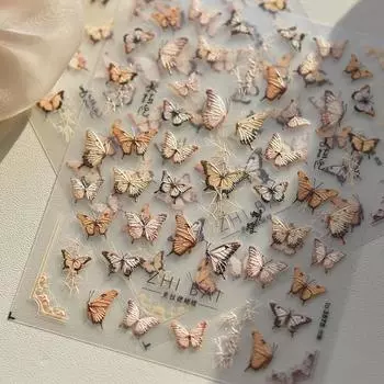 Рельефная наклейка для ногтей «Бабочка Майяра» своими руками, креативные декоративные наклейки to3575