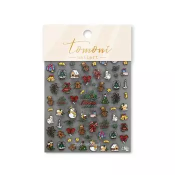 Рельефная наклейка для ногтей «Рождественский медведь». Изготовление своими руками креативных декоративных наклеек. to3504