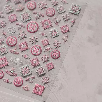 Рельефная розовая наклейка для ногтей в стиле бохо своими руками креативное украшение L25