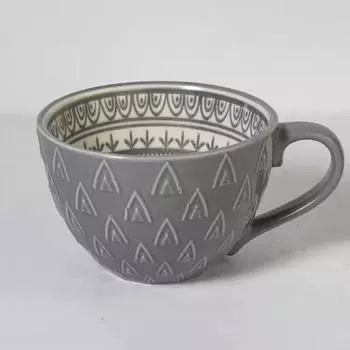Рельефная текстурная чашка в скандинавском стиле, керамическая кружка, чашка для воды, чашка для молока, кофейная чашка большой емкости