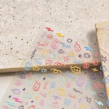 Рельефные цветные граффити наклейки для ногтей винтажные самодельные креативные декоративные наклейки TA331