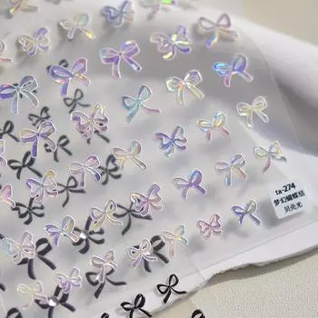 Рельефные наклейки-бантики для ногтей. Изготовление своими руками креативных декоративных наклеек. TA271-laserdust